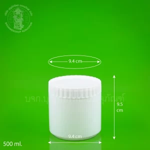 กระบอกพลาสติก สีขาวทึบ 500 ml.