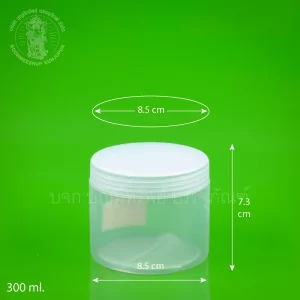 กระบอกพลาสติก สีขาวขุ่น 300 ml.