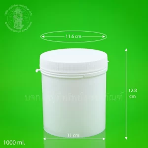 กระบอกฝาฉีก สีขาวทึบ 1000 ml.