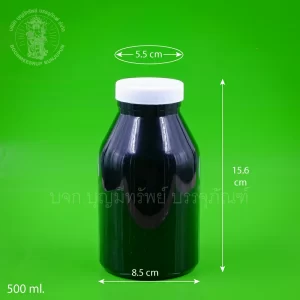 PVC ไหล่ลาด สีดำ ฝาขาว 500 ml.