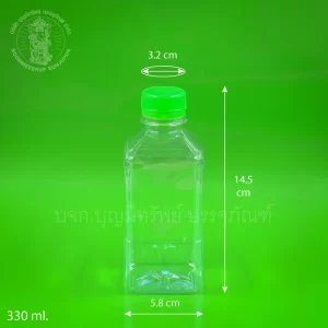 ขวดน้ำ ฝาเขียว 330 ml.