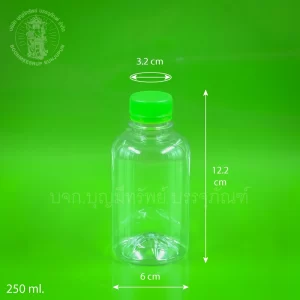 ขวดน้ำ ฝาเขียว 250 ml.