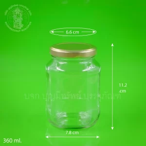 ขวดแก้ว ฝาทอง 360 ml.