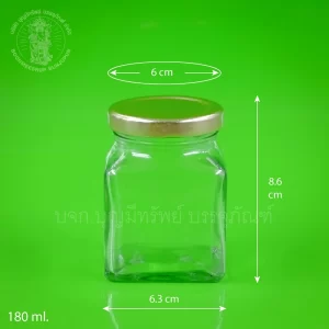 ขวดแก้ว ฝาทอง 180 ml.