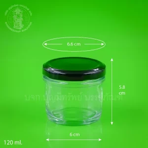 ขวดแก้ว ฝาดำ 120 ml.