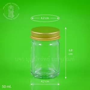 ขวดแก้ว ฝาทอง 50 ml.