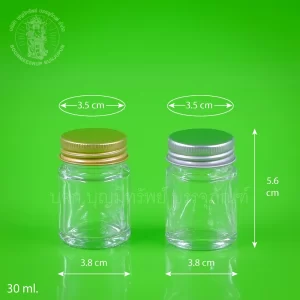 ขวดแก้ว ฝาทอง ฝาเงิน 30 ml.