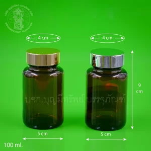 ขวดแก้ว ไหล่โค้ง ฝาชุบ 100 ml.